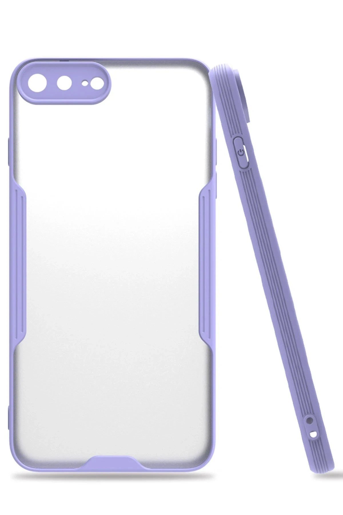 Mey İthalat®  iPhone 7 Plus Kılıf Platin Silikon - Lila