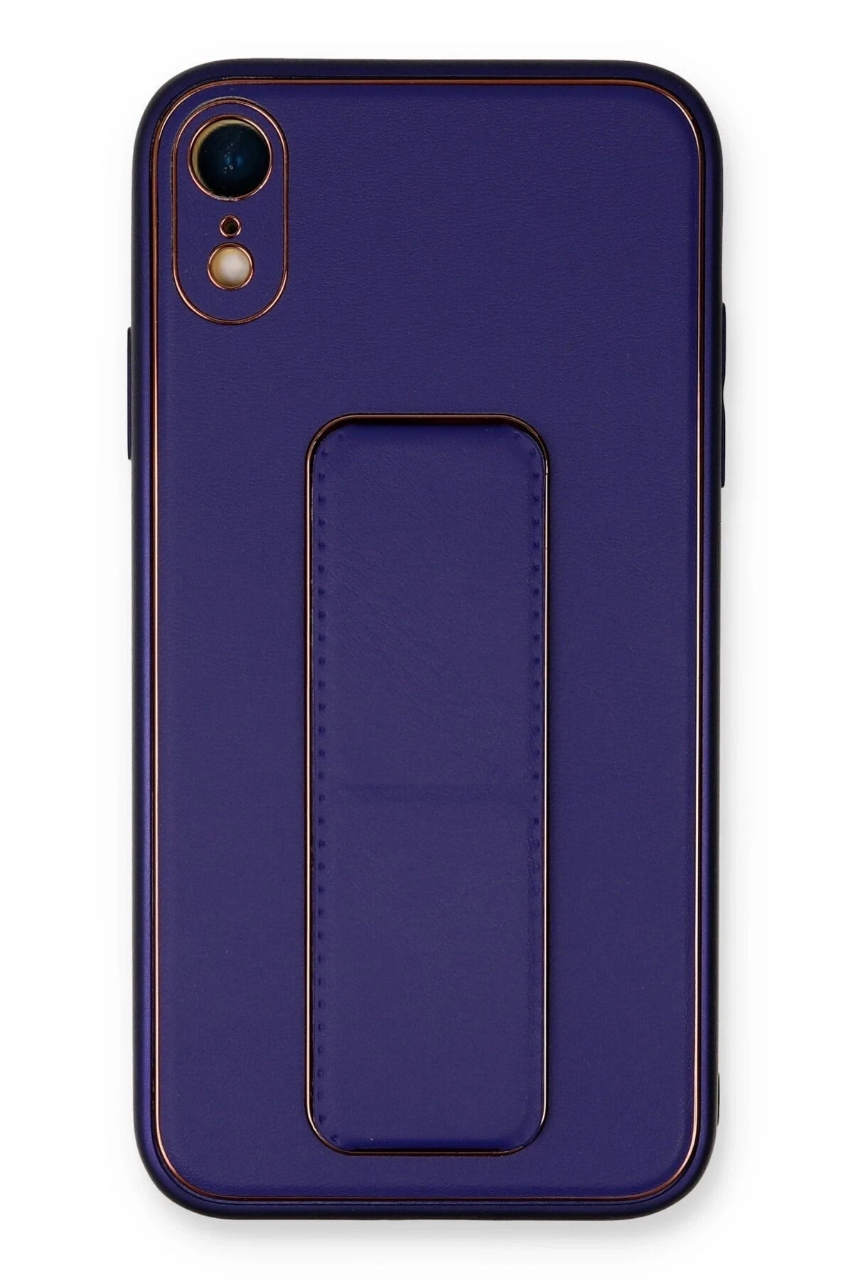 Mey İthalat®  iPhone XR Kılıf Coco Deri Standlı Kapak - Mor