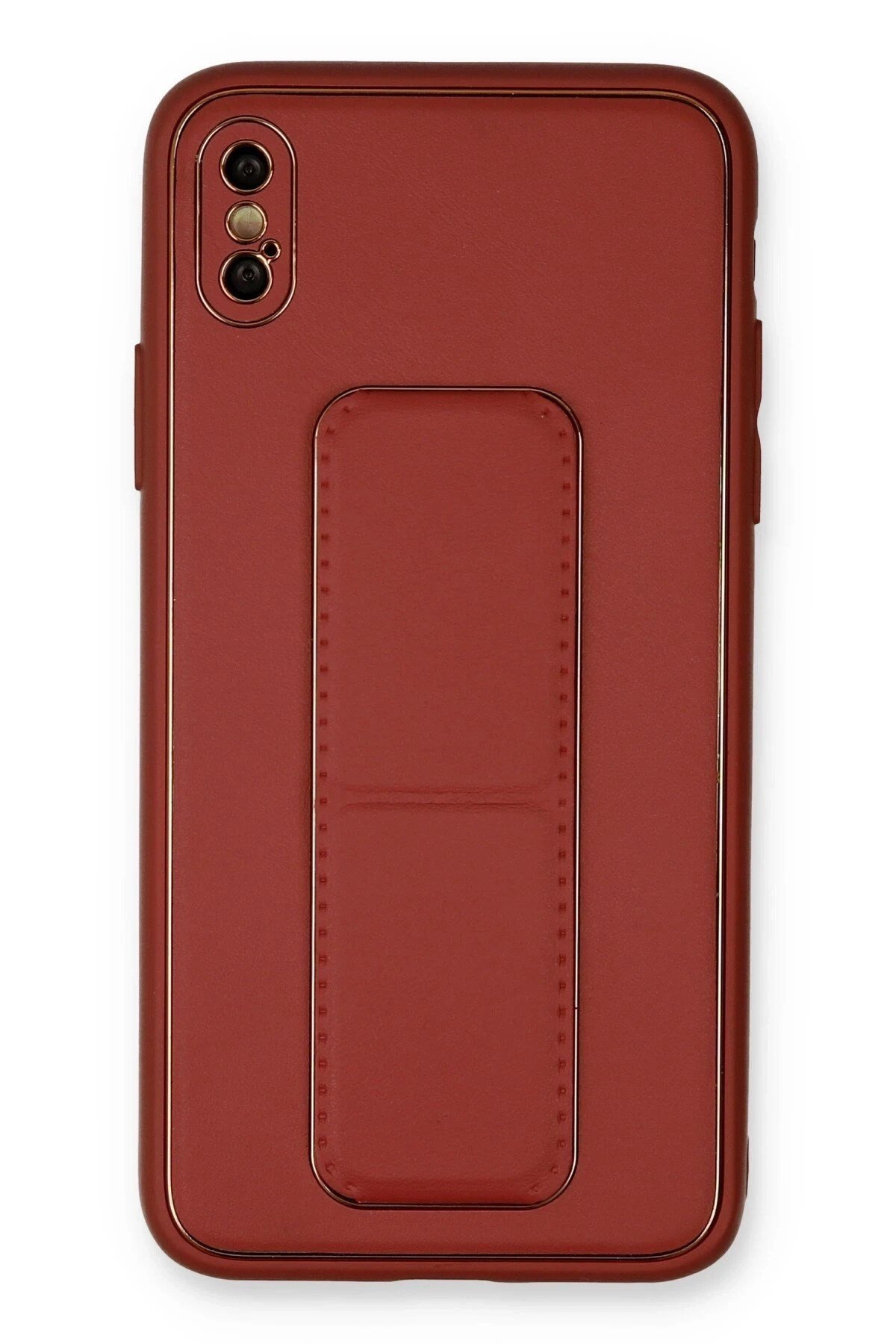 Mey İthalat®  iPhone XS Max Kılıf Coco Deri Standlı Kapak - Fuşya