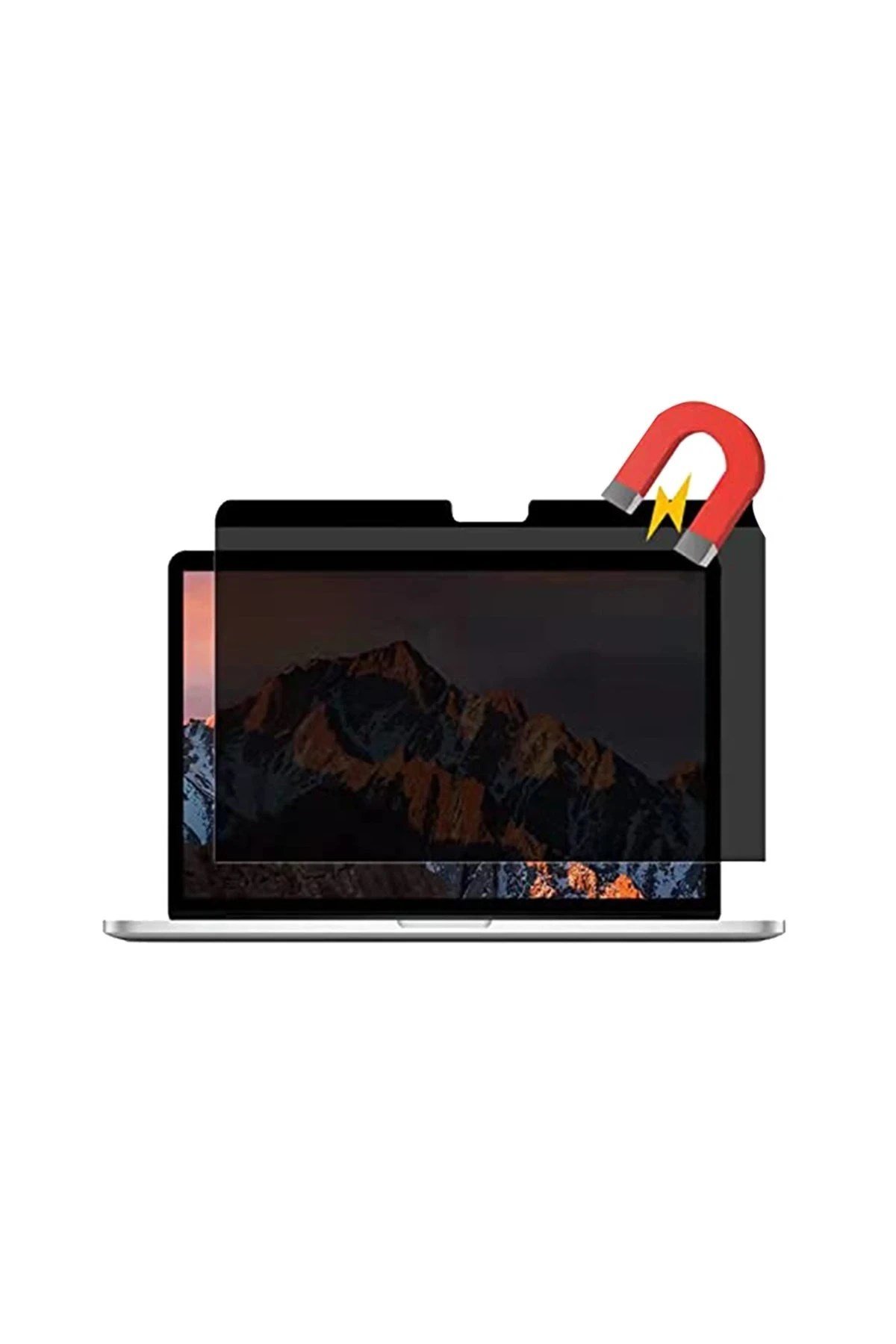 Mey İthalat®  Macbook Air 13.3 Macbook Manyetik Hayalet Ekran Koruyucu - Siyah