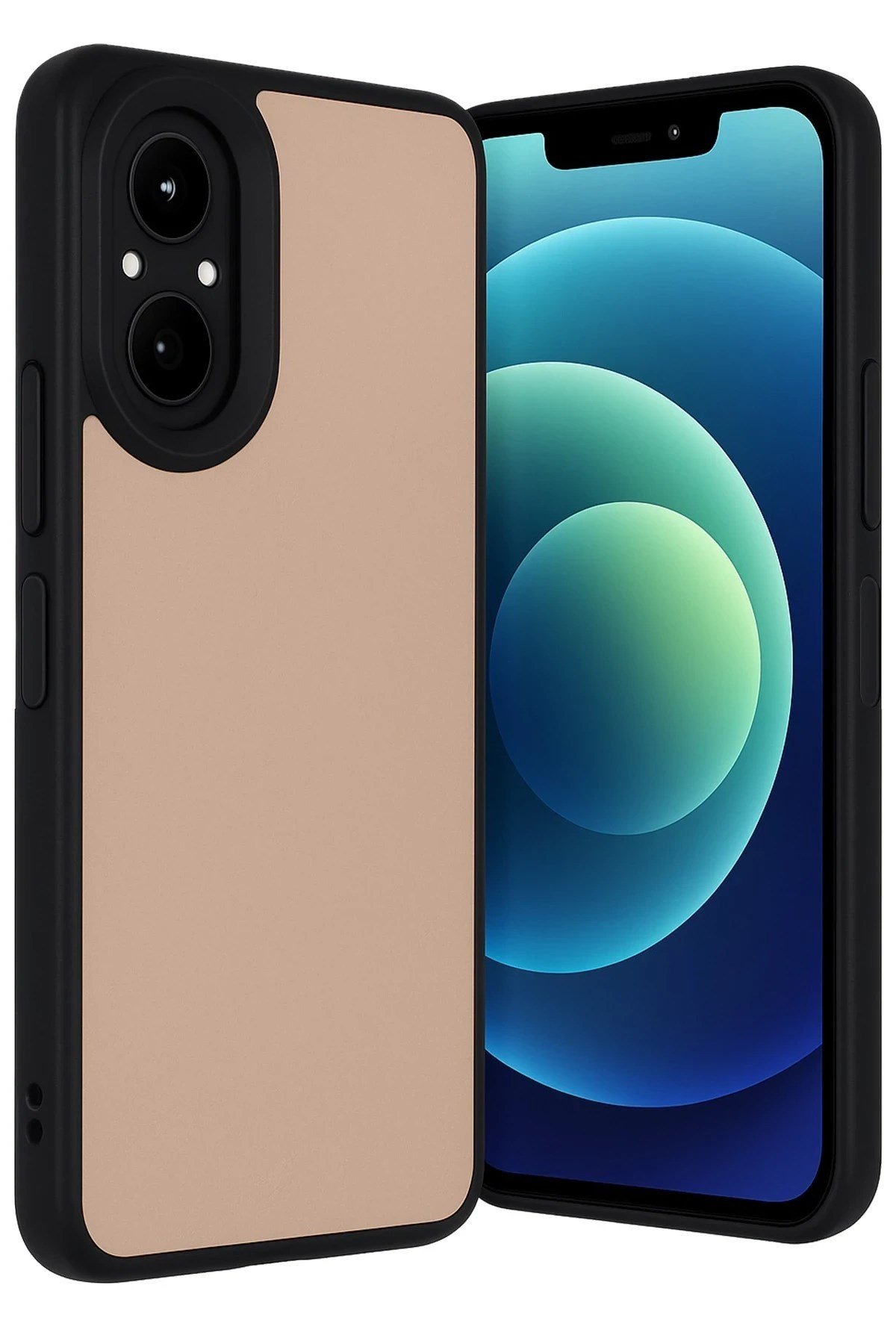 Mey İthalat®  Realme 12 Lite Kılıf Aras Deri Kapak - Pudra