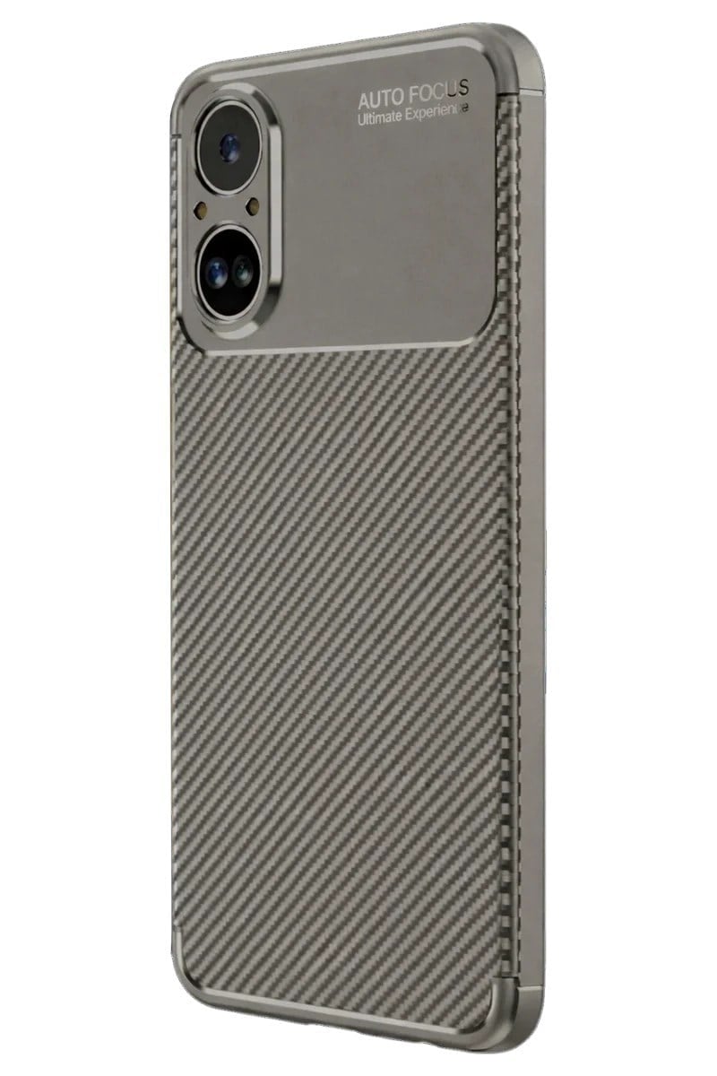 Mey İthalat®  Realme 12 Lite Kılıf Auto Focus Karbon Kapak - Gri