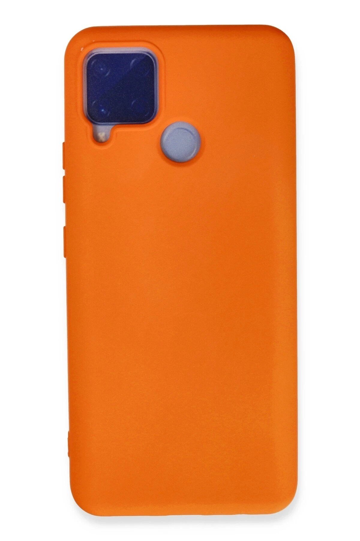 Mey İthalat®  Realme C15 Kılıf Nano içi Kadife Silikon - Turuncu