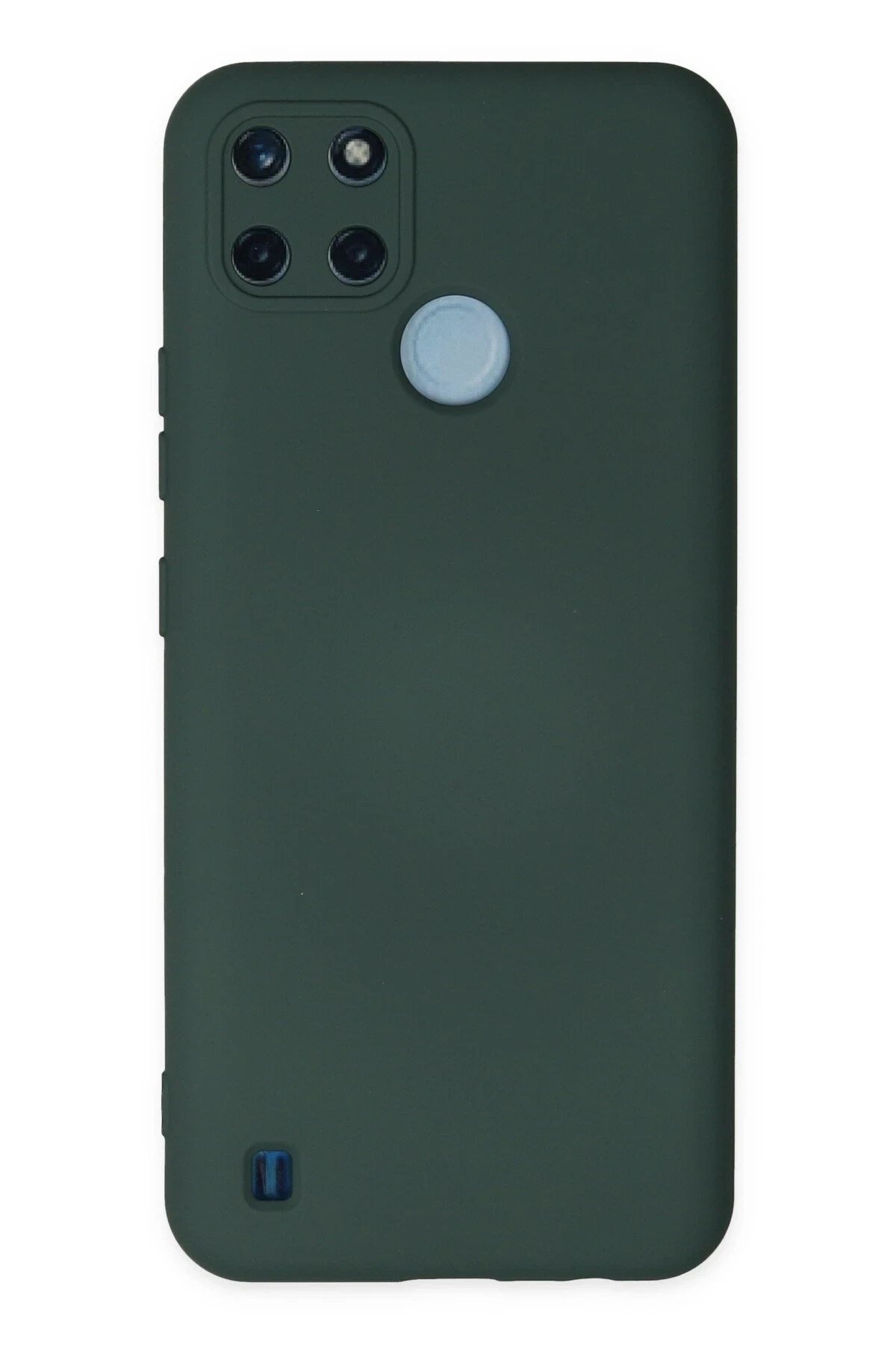 Mey İthalat®  Realme C25Y Kılıf Nano içi Kadife Silikon - Koyu Yeşil