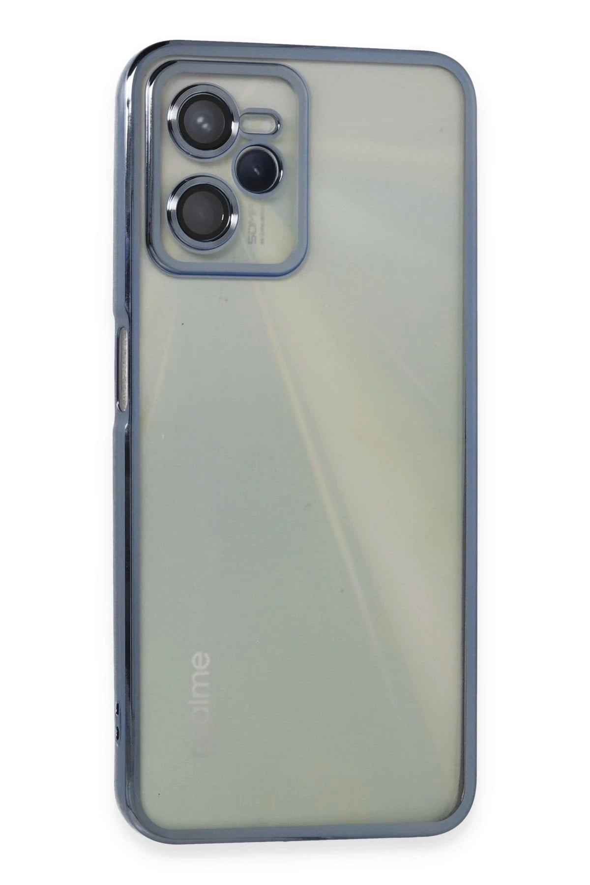 Mey İthalat®  Realme C35 Kılıf  Lensli Silikon - Açık Mavi