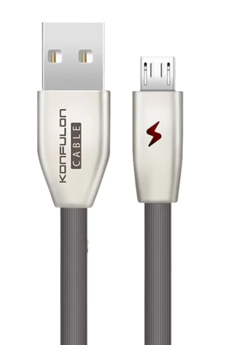Mey İthalat®  S53 Led Işıklı Micro USB Kablo 1M 3A - Siyah