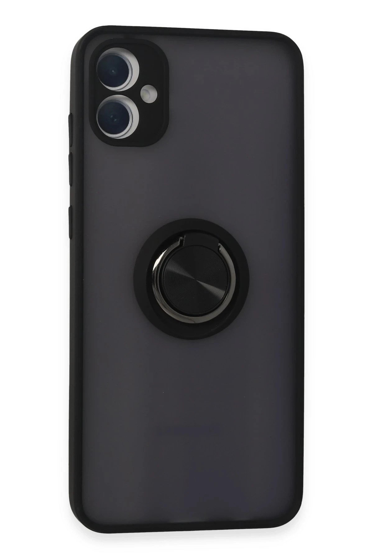 Mey İthalat®  Samsung Galaxy A05 Kılıf Montreal Yüzüklü Silikon Kapak - Siyah