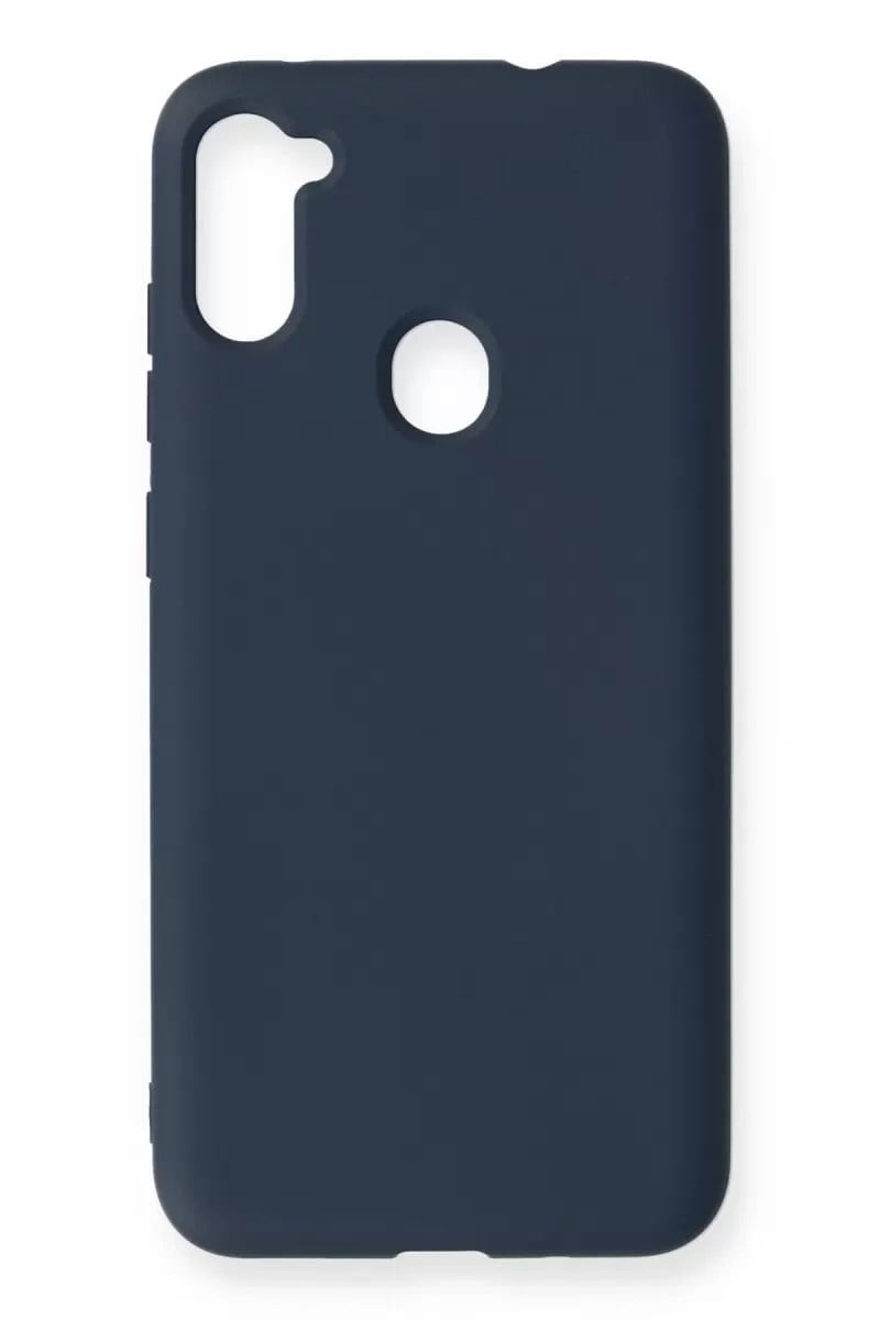 Mey İthalat®  Samsung Galaxy A11 Kılıf Nano içi Kadife Silikon - Lacivert
