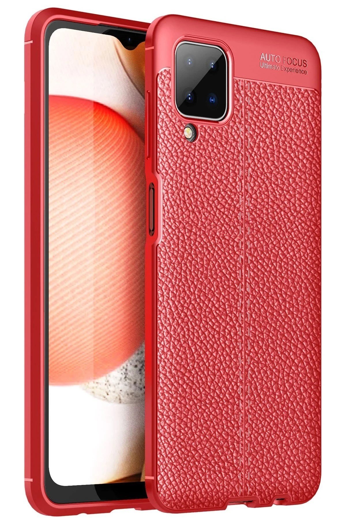 Mey İthalat®  Samsung Galaxy A12 Kılıf Auto Focus Kapak - Kırmızı