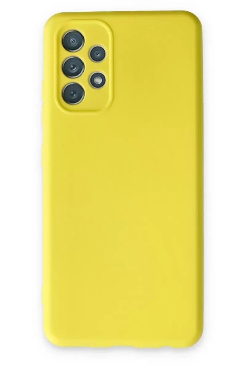 Mey İthalat®  Samsung Galaxy A13 4G Kılıf Nano içi Kadife Silikon - Sarı