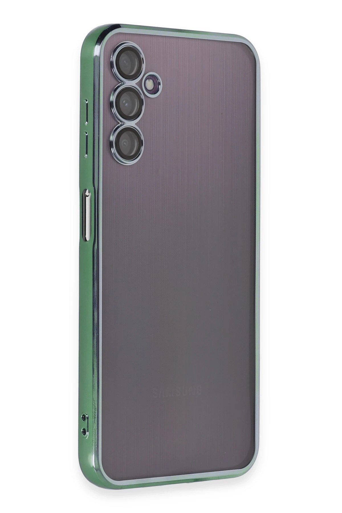 Mey İthalat®  Samsung Galaxy A14 4G Kılıf  Lensli Silikon - Yeşil