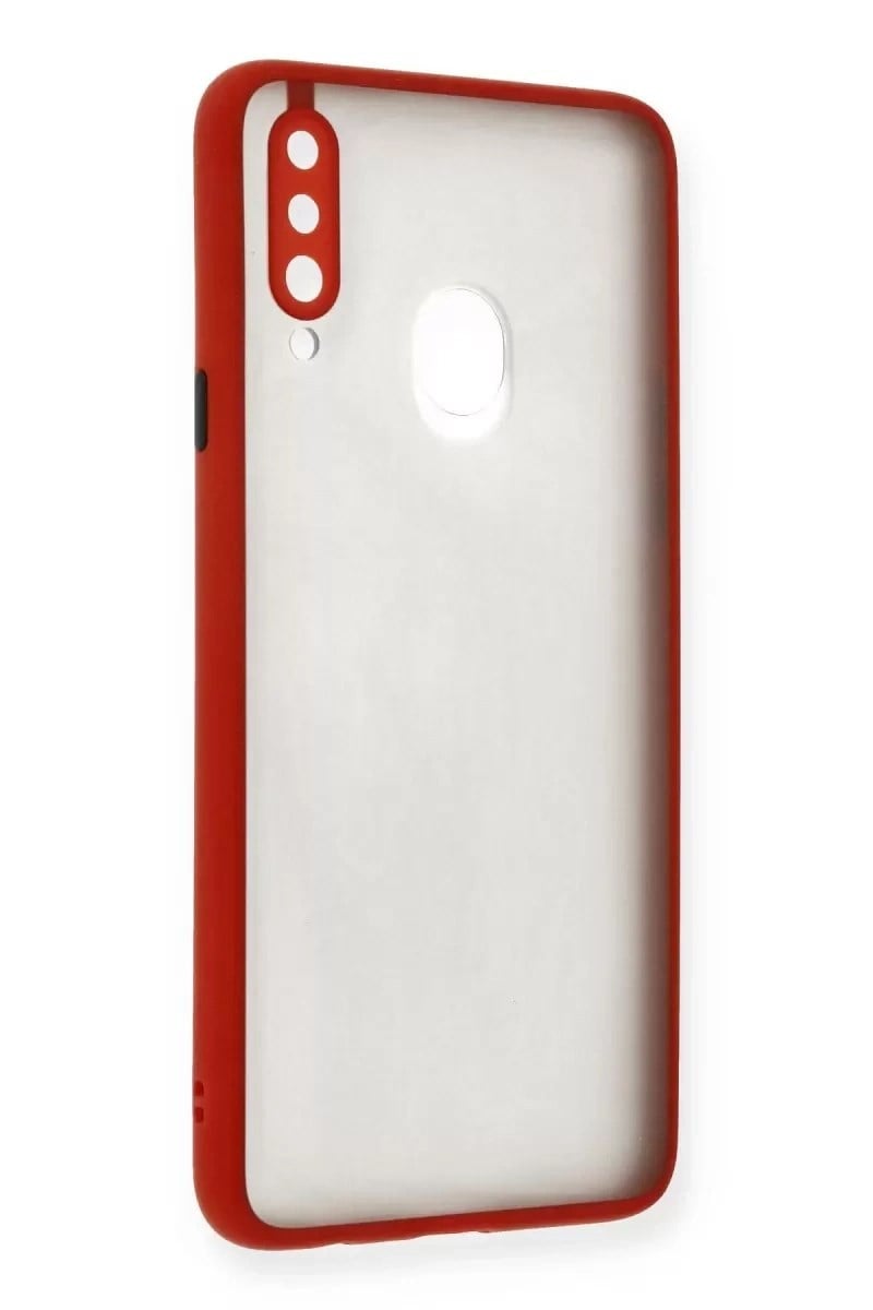 Mey İthalat®  Samsung Galaxy A20S Kılıf Montreal Silikon Kapak - Kırmızı