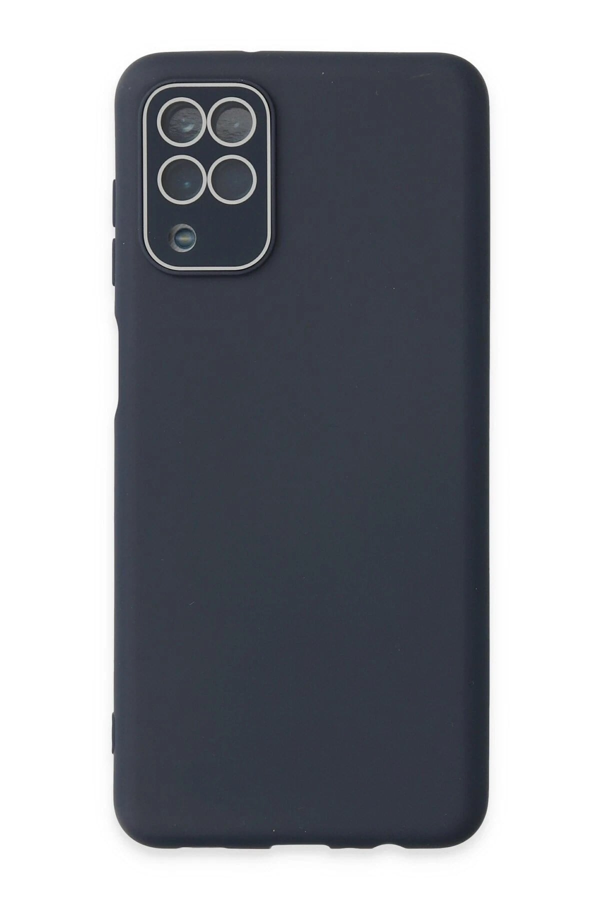 Mey İthalat®  Samsung Galaxy A22 Kılıf Lansman Glass Kapak - Lacivert
