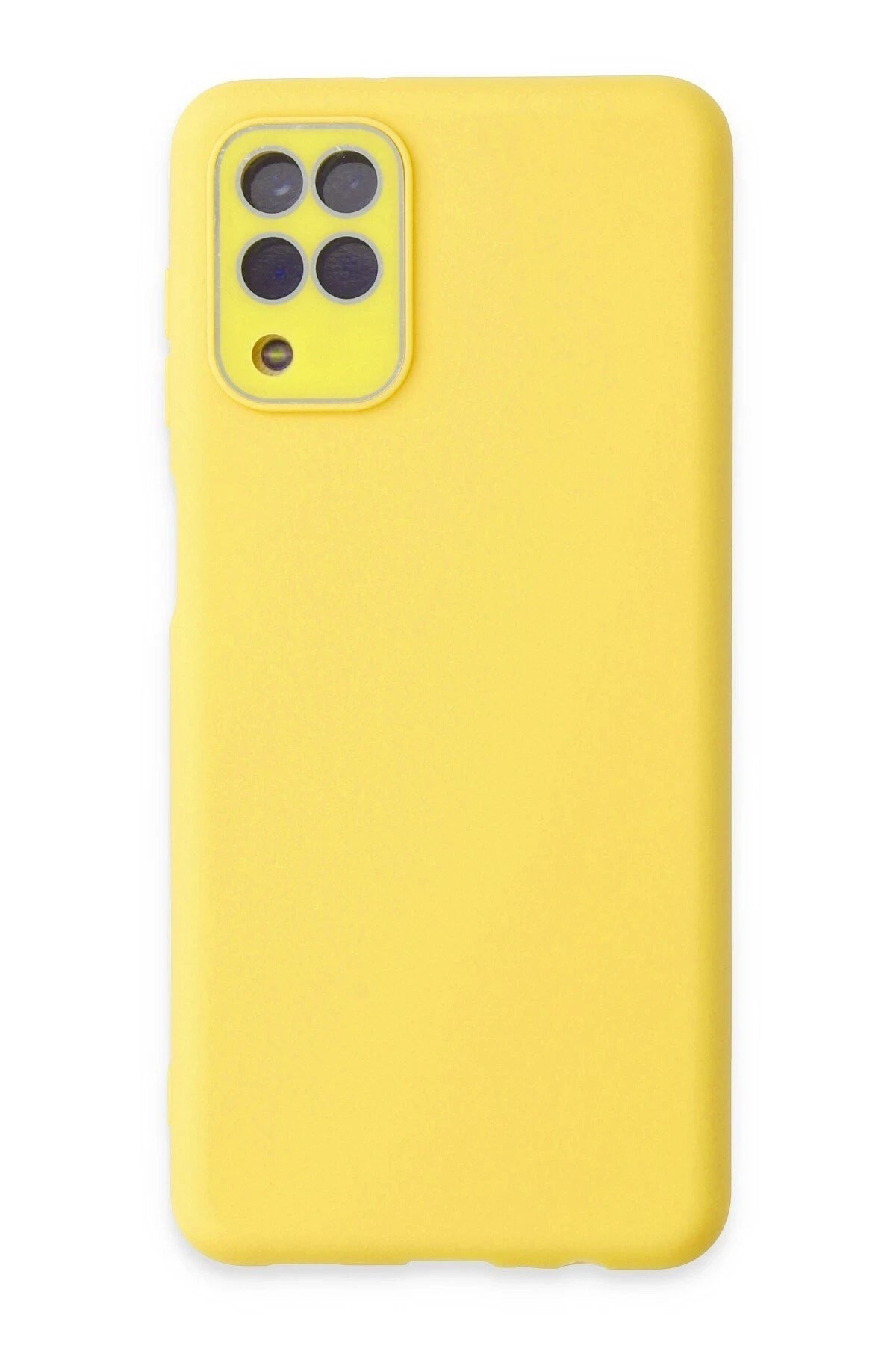 Mey İthalat®  Samsung Galaxy A22 Kılıf Lansman Glass Kapak - Sarı