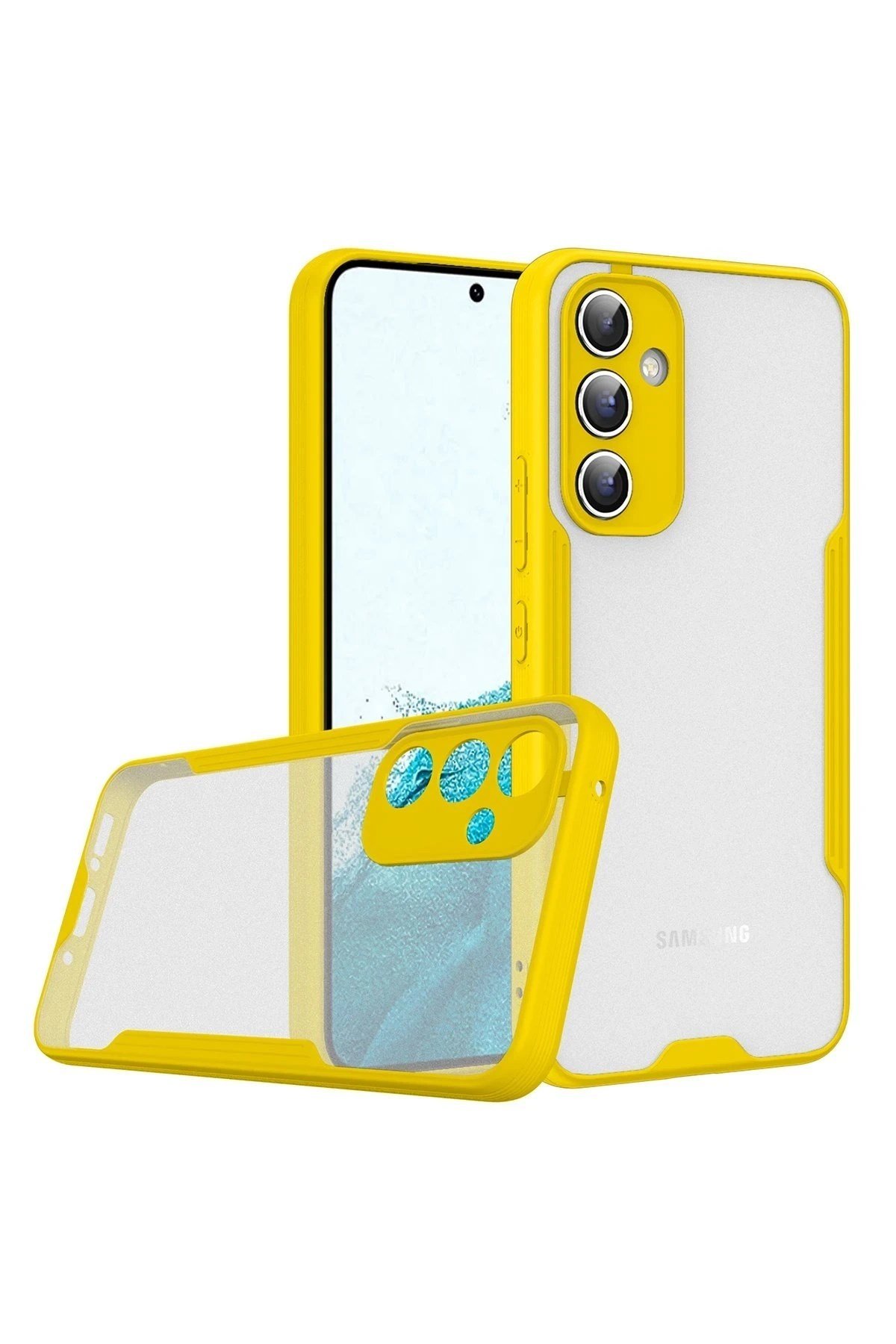 Mey İthalat®  Samsung Galaxy A24 4G Kılıf Platin Silikon - Sarı