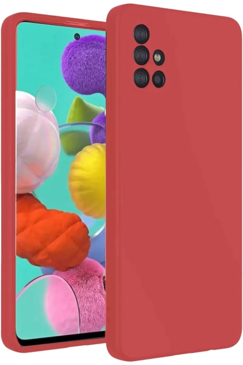 Mey İthalat®  Samsung Galaxy A31 Kılıf Nano içi Kadife Silikon - Kiremit