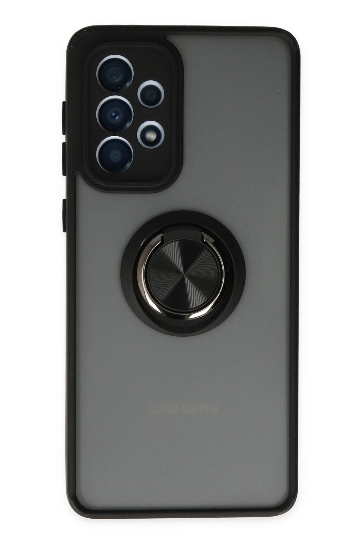 Mey İthalat®  Samsung Galaxy A33 5G Kılıf Montreal Yüzüklü Silikon Kapak - Siyah