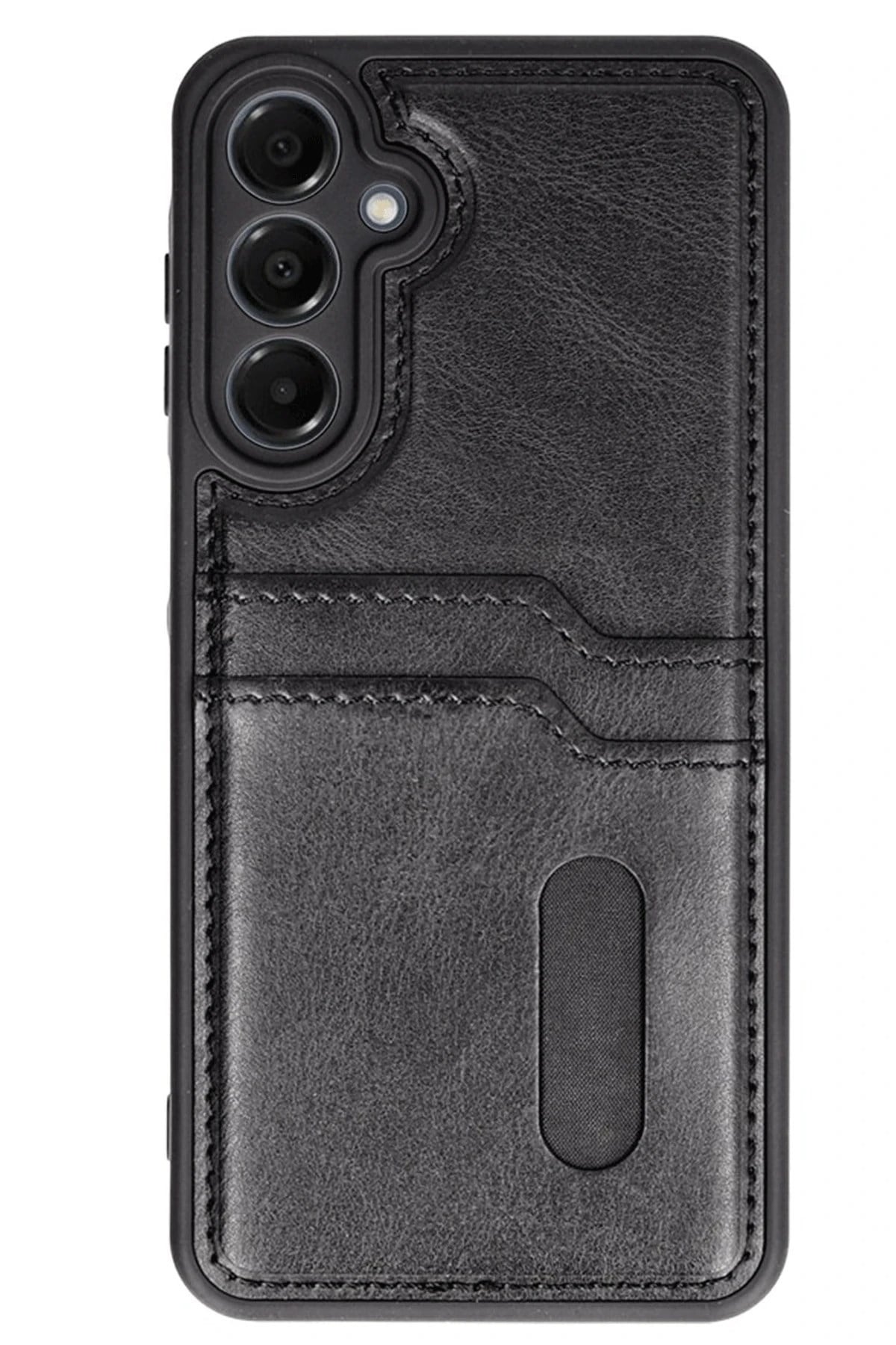 Mey İthalat®  Samsung Galaxy A35 5G Kılıf Sara Kartvizitli Deri Kılıf - Siyah
