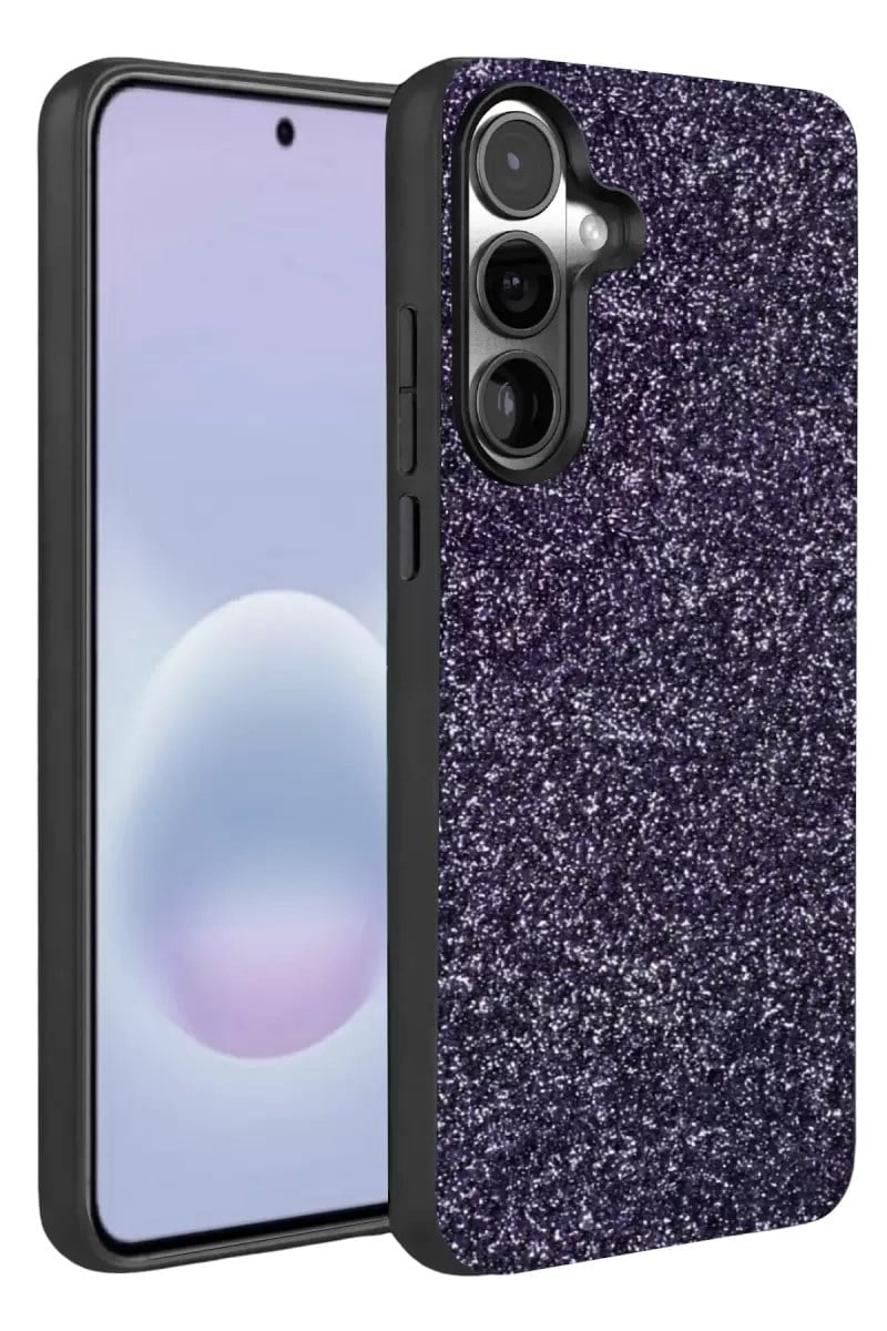 Mey İthalat®  Samsung Galaxy A37 5G Bright Simli Kapak - Derin Mor