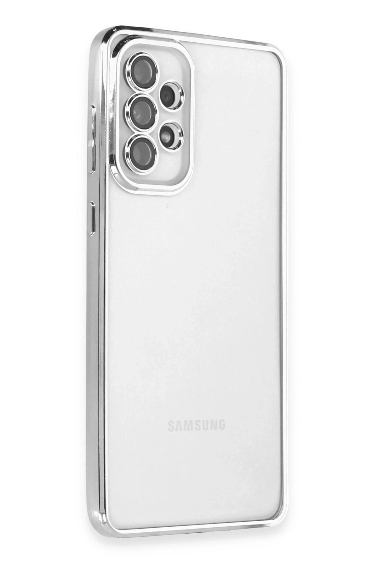 Mey İthalat®  Samsung Galaxy A53 5G Kılıf  Lensli Silikon - Gümüş