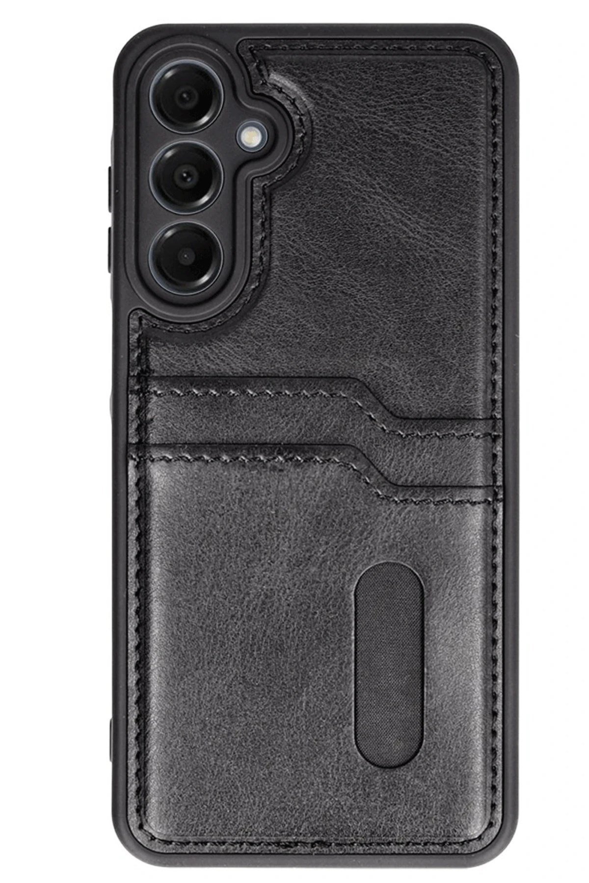 Mey İthalat®  Samsung Galaxy A55 5G Kılıf Sara Kartvizitli Deri Kılıf - Siyah