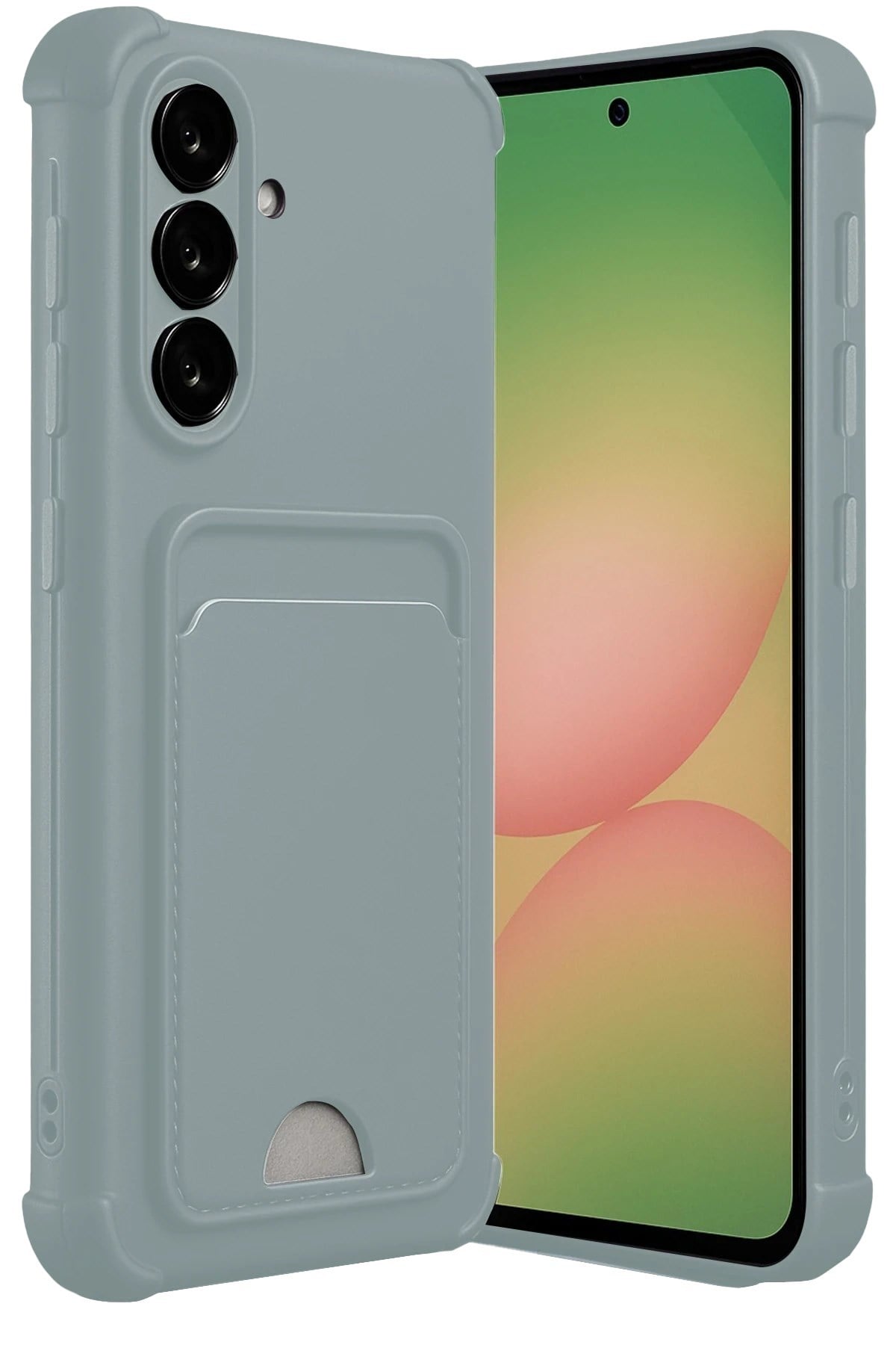 Mey İthalat®  Samsung Galaxy A56 Kılıf Kelvin Kartvizitli Silikon - Açık Yeşil