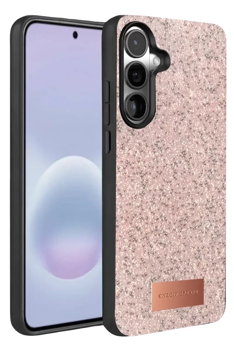 Mey İthalat®  Samsung Galaxy A57 5G Bright Simli Kapak - Pembe