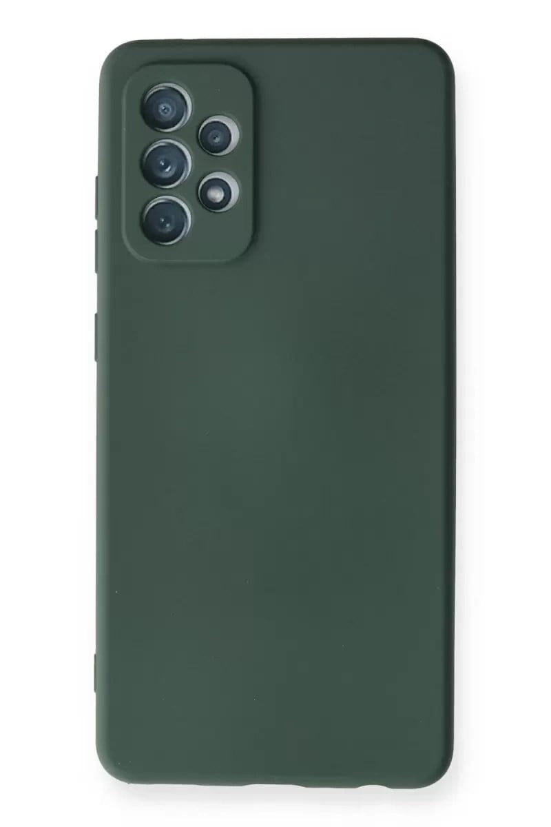 Mey İthalat®  Samsung Galaxy A72 Kılıf Nano içi Kadife Silikon - Koyu Yeşil