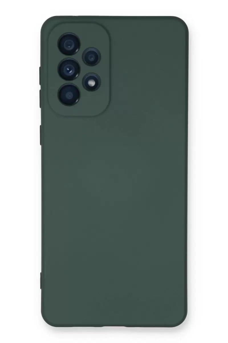 Mey İthalat®  Samsung Galaxy A73 5G Kılıf Nano içi Kadife Silikon - Koyu Yeşil