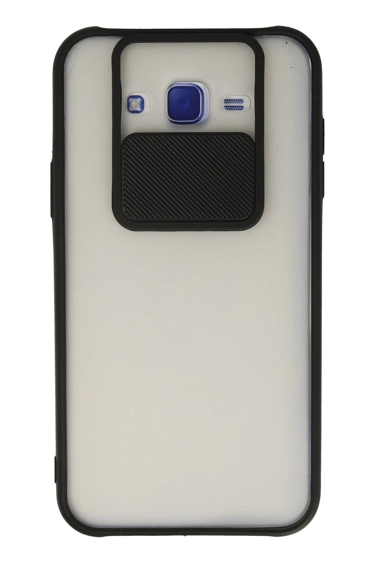 Mey İthalat®  Samsung Galaxy J7 Kılıf Palm Buzlu Kamera Sürgülü Silikon - Siyah