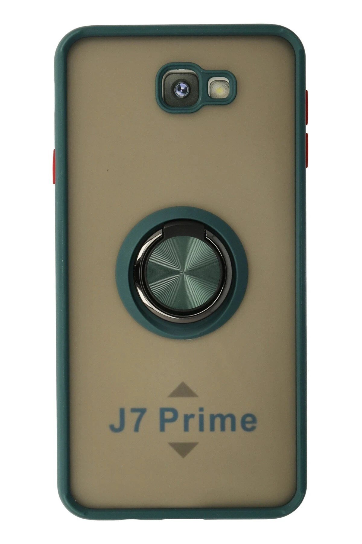 Mey İthalat®  Samsung Galaxy J7 Prime Kılıf Montreal Yüzüklü Silikon Kapak - Yeşil