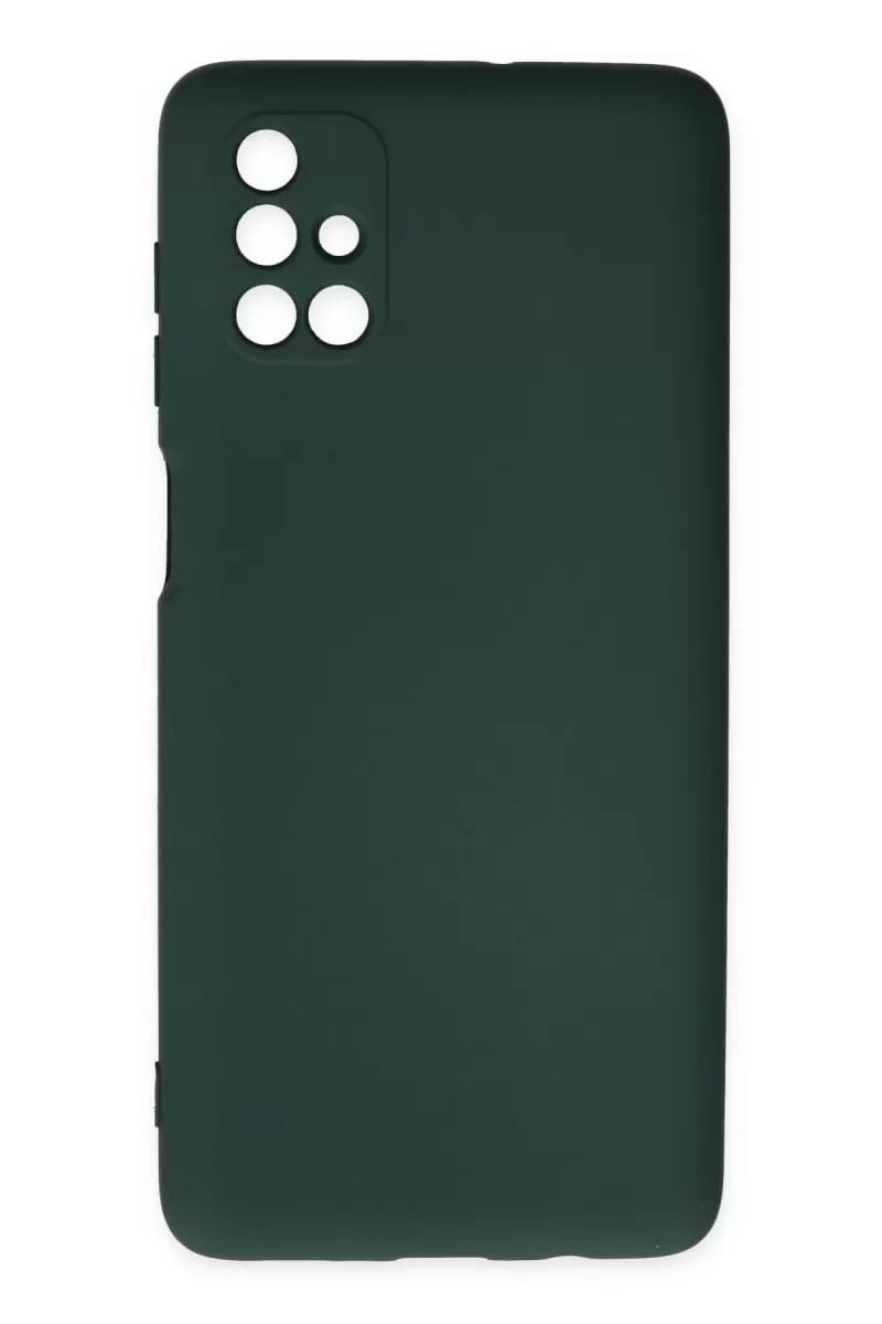 Mey İthalat®  Samsung Galaxy M51 Kılıf Nano içi Kadife Silikon - Koyu Yeşil