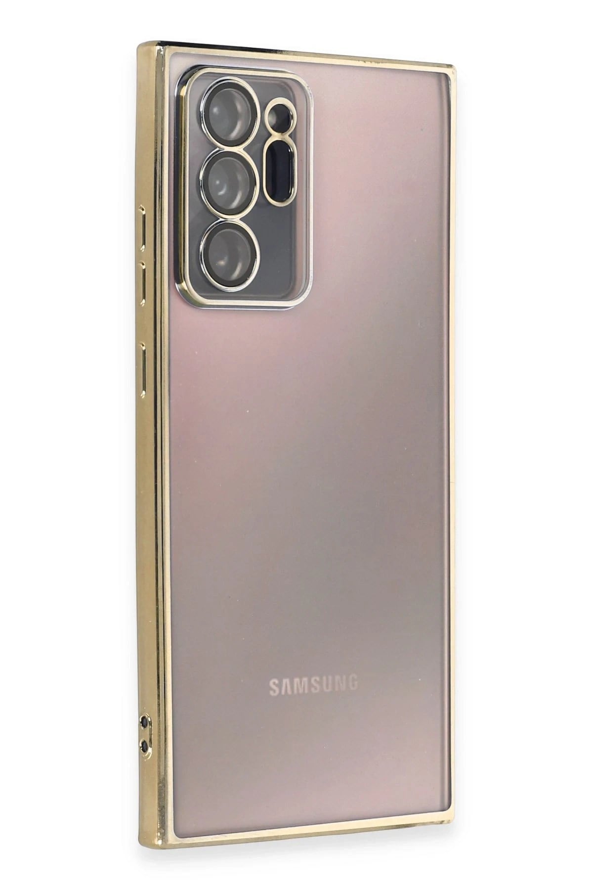 Mey İthalat®  Samsung Galaxy Note 20 Ultra Kılıf  Lensli Silikon - Gold