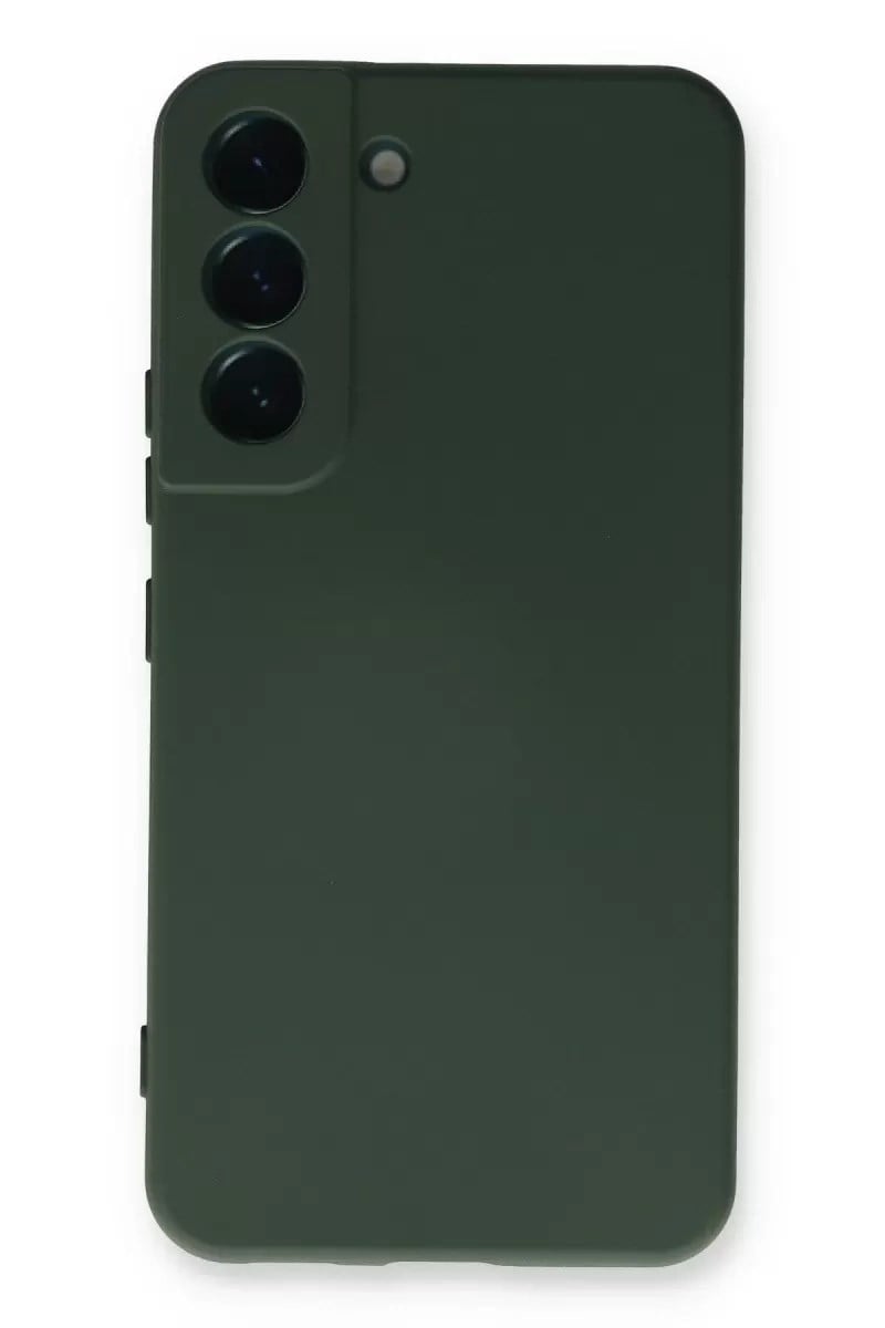 Mey İthalat®  Samsung Galaxy S22 Plus Kılıf Nano içi Kadife Silikon - Koyu Yeşil