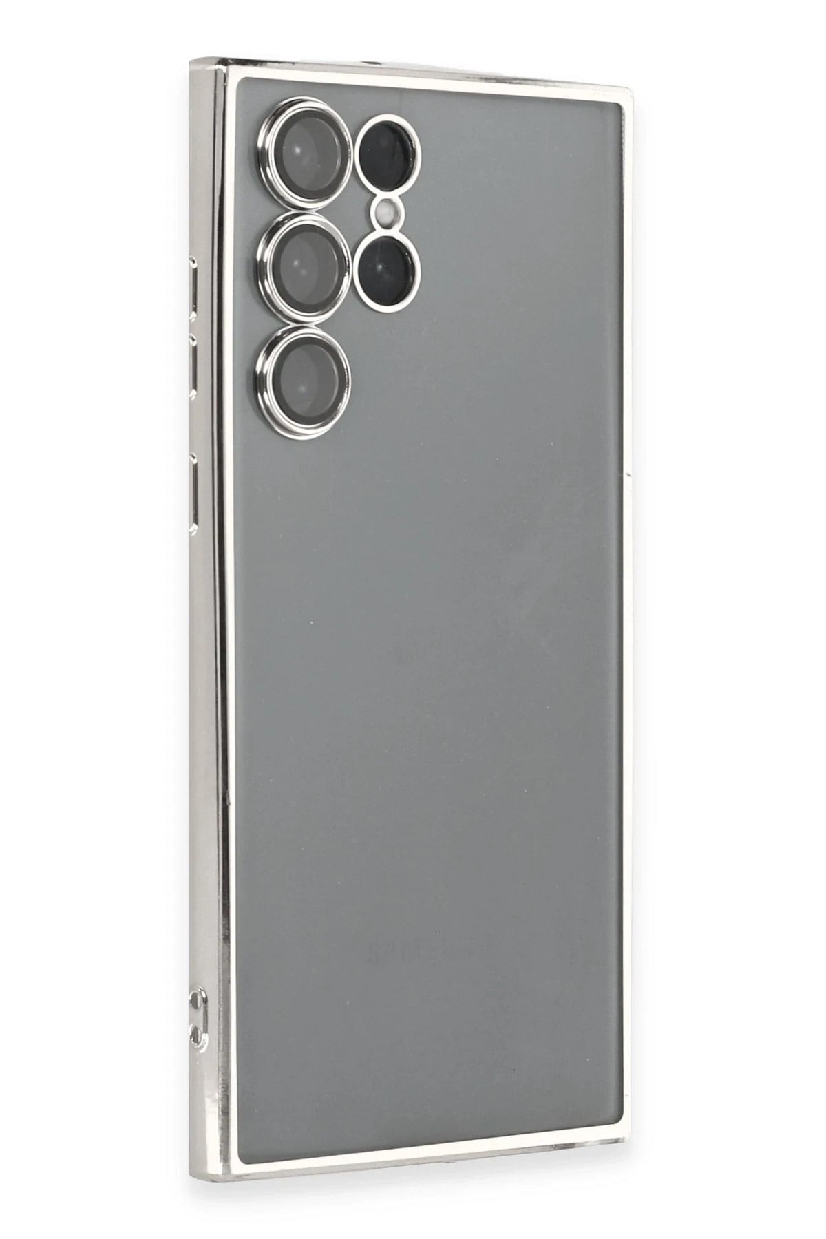 Mey İthalat®  Samsung Galaxy S22 Ultra Kılıf  Lensli Silikon - Gümüş