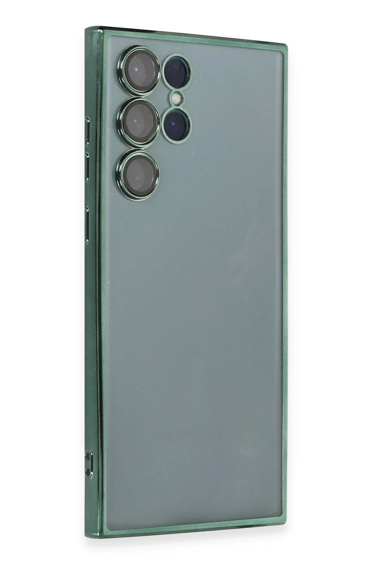 Mey İthalat®  Samsung Galaxy S22 Ultra Kılıf  Lensli Silikon - Yeşil