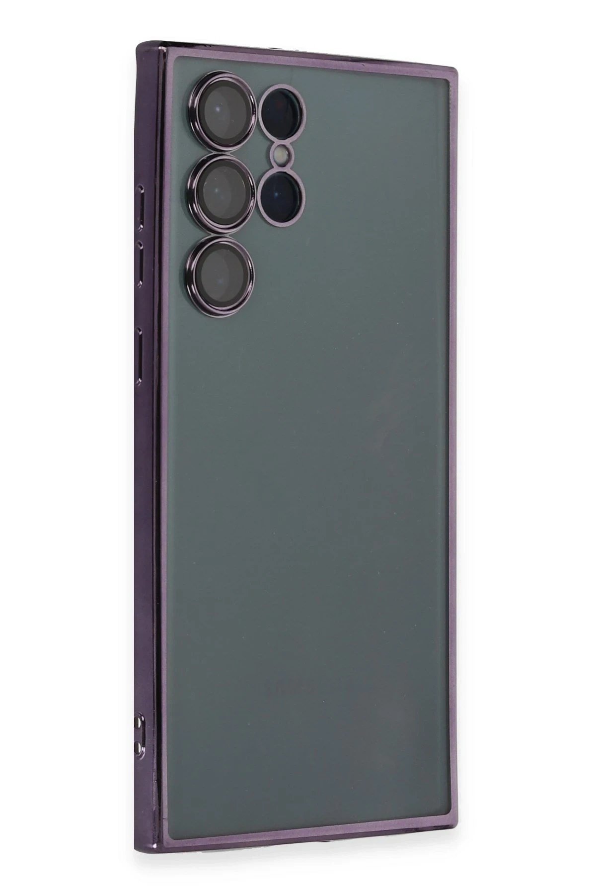 Mey İthalat®  Samsung Galaxy S22 Ultra Kılıf  Lensli Silikon - Mor