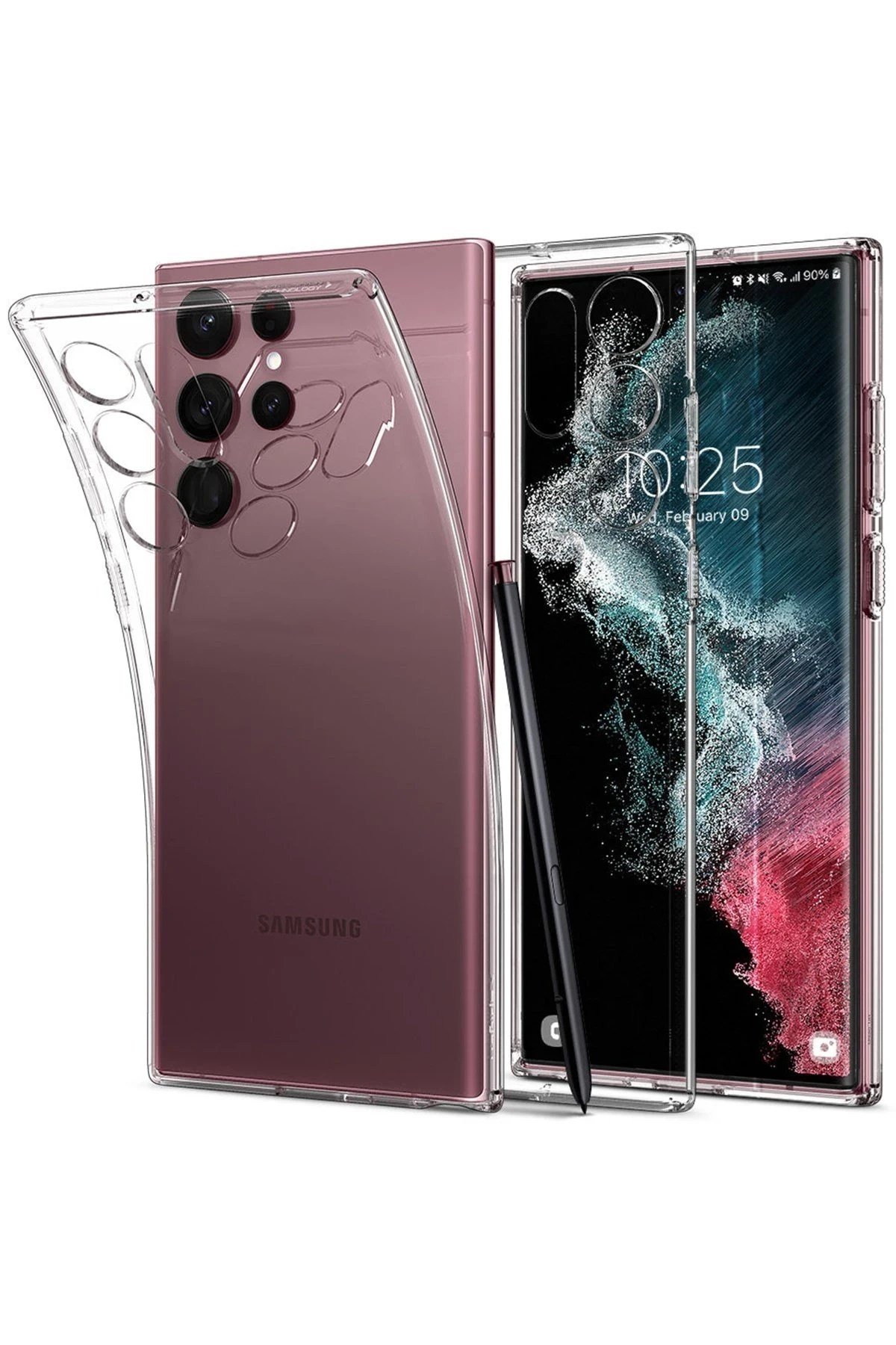 Mey İthalat®  Samsung Galaxy S22 Ultra Kılıf Lüx Şeffaf Silikon