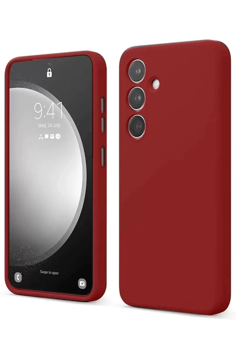 Mey İthalat®  Samsung Galaxy S24 FE Kılıf First Silikon - Kırmızı