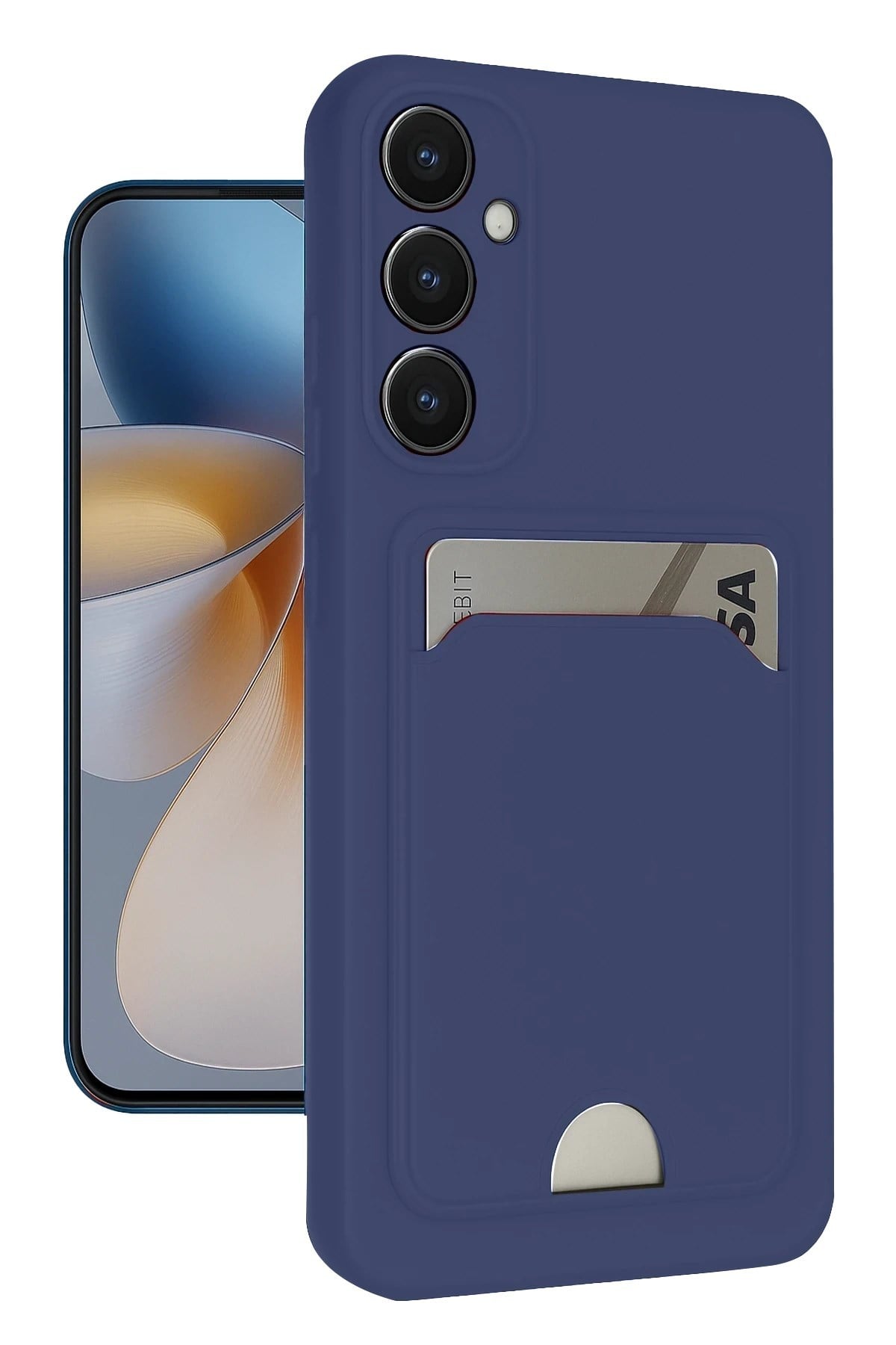 Mey İthalat®  Samsung Galaxy S24 FE Kılıf Kelvin Kartvizitli Silikon - Lacivert