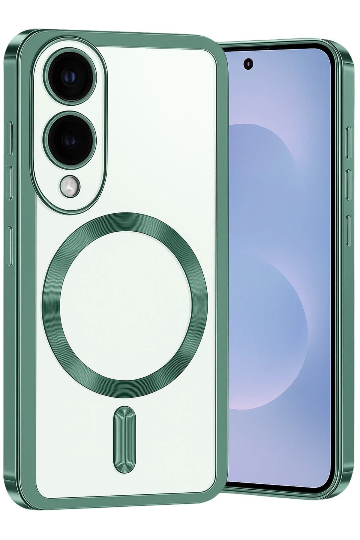 Mey İthalat®  Samsung Galaxy S25 Edge Kross Magneticsafe Kapak - Koyu Yeşil