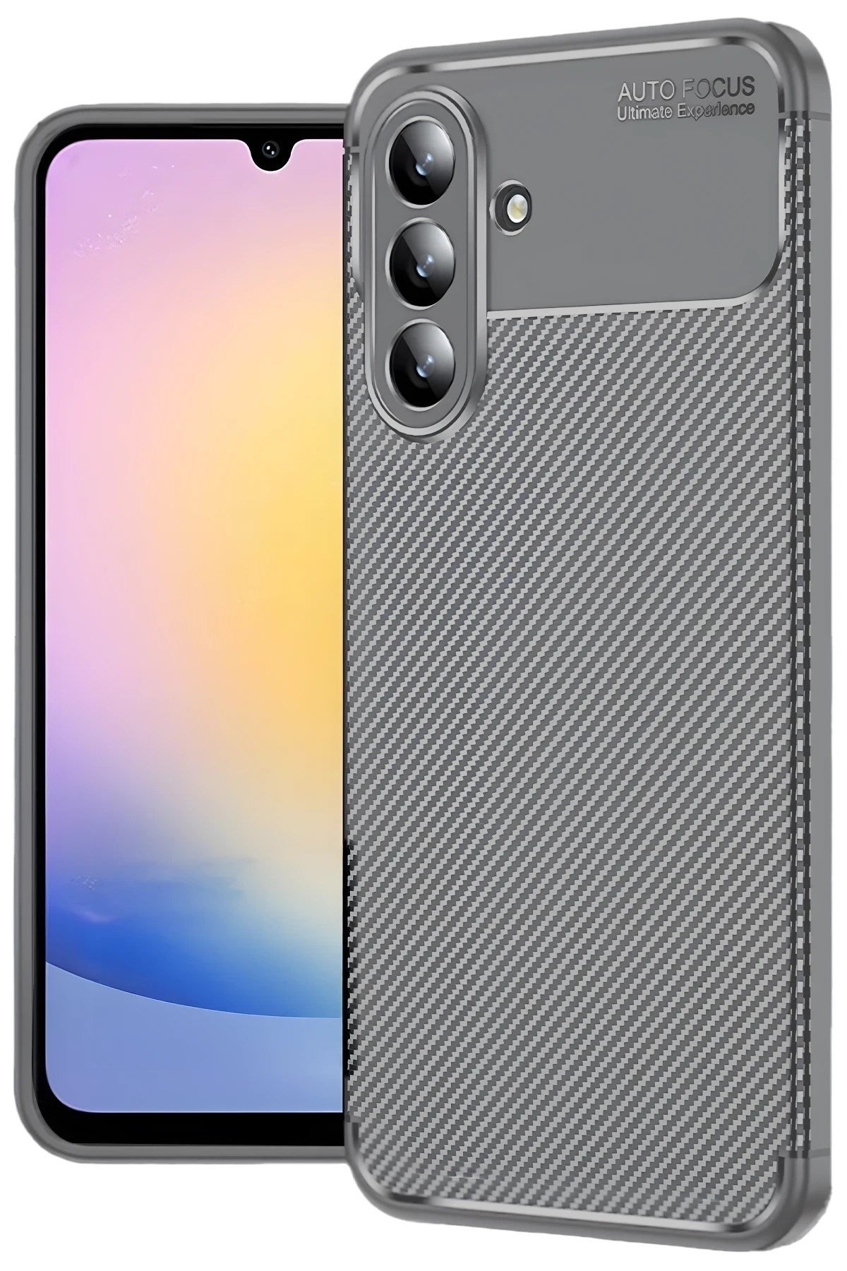 Mey İthalat®  Samsung Galaxy S25 FE Auto Focus Karbon Kapak - Gri