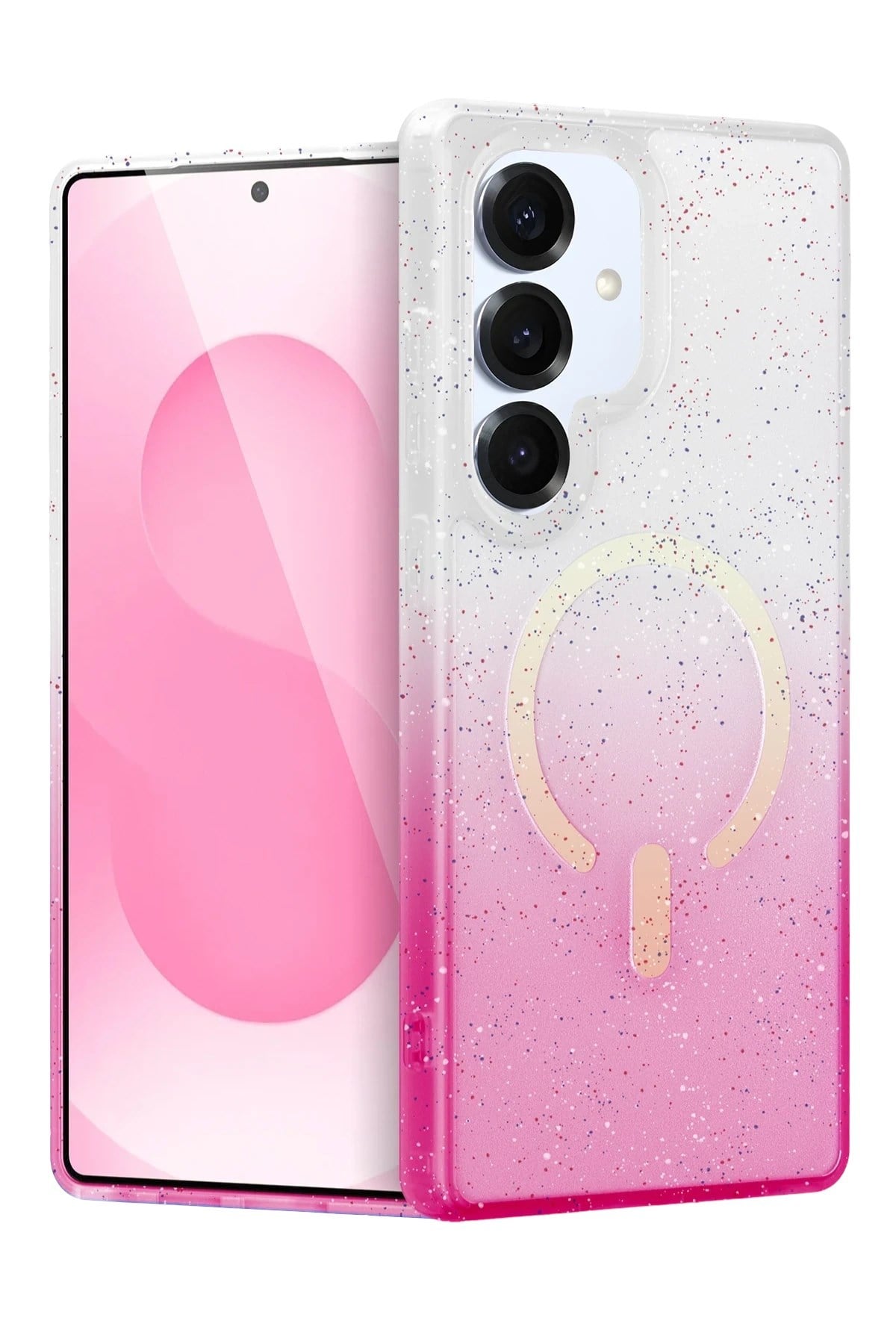 Mey İthalat®  Samsung Galaxy S25 Plus Pummel Shiny Magsafe Kapak - Pembe