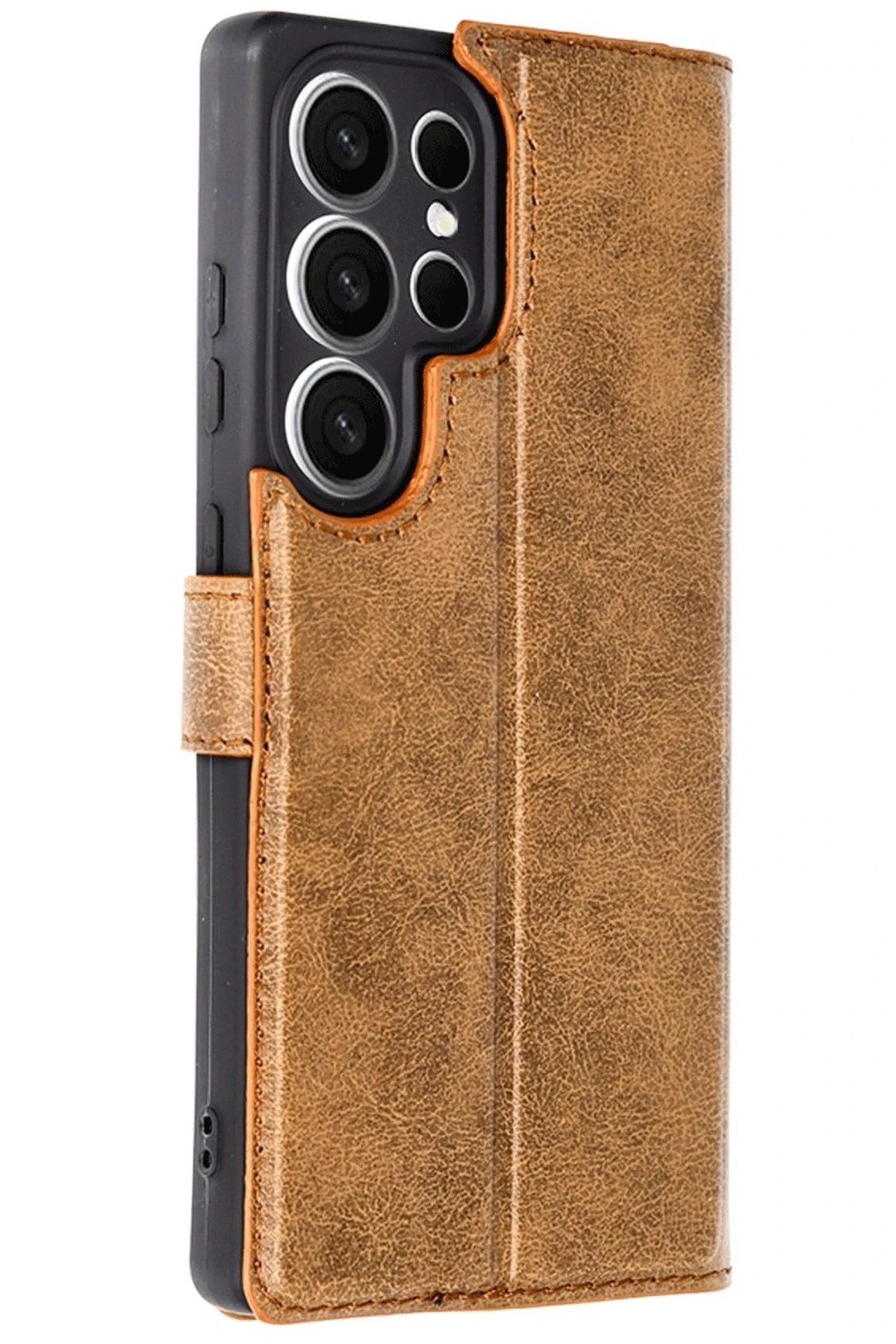 Mey İthalat®  Samsung Galaxy S25 Ultra Kılıf Trend S Plus Kapaklı Kılıf - Taba