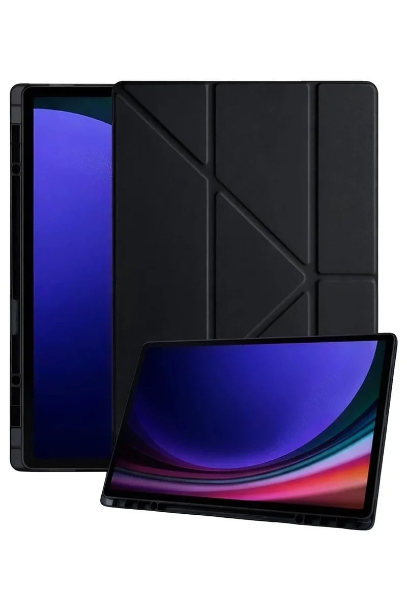Mey İthalat®  Samsung Galaxy Tab A11 Plus Kalemlikli Mars Tablet Kılıfı - Siyah