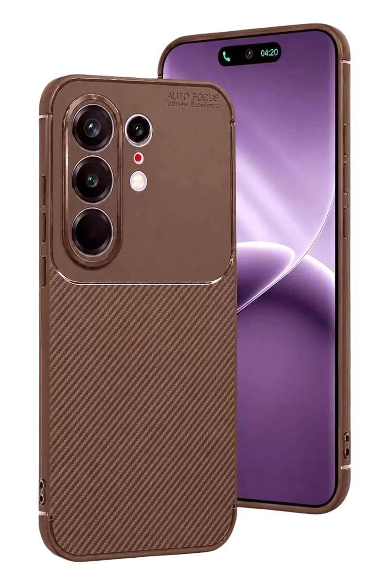 Mey İthalat®  Tecno Camon 50 Pro 5G Auto Focus Karbon Kapak - Kahverengi