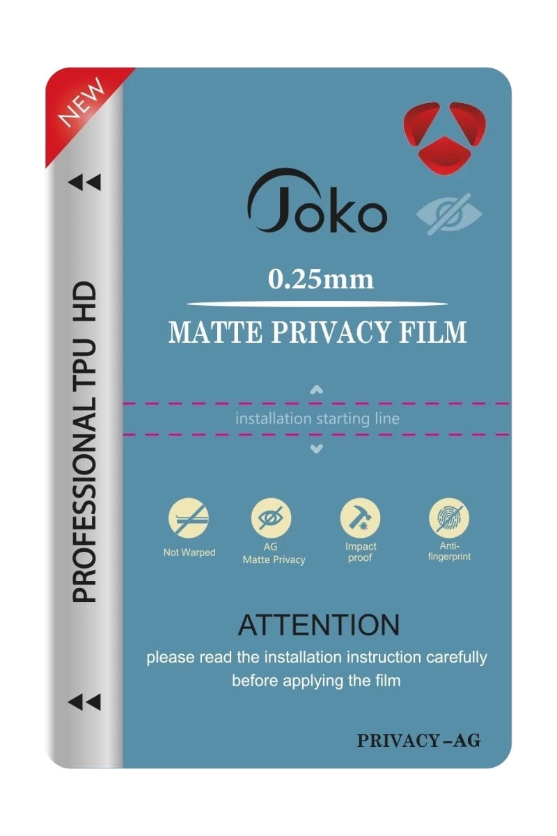 Mey İthalat®  TPU 0.25MM HD Makine Mat Hayalet Ekran Koruyucu