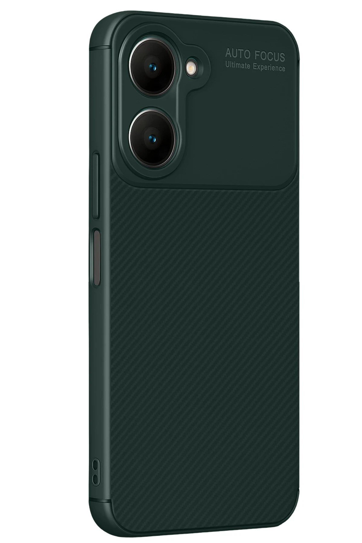 Mey İthalat®  Vivo Y18 Kılıf Auto Focus Karbon Kapak - Koyu Yeşil