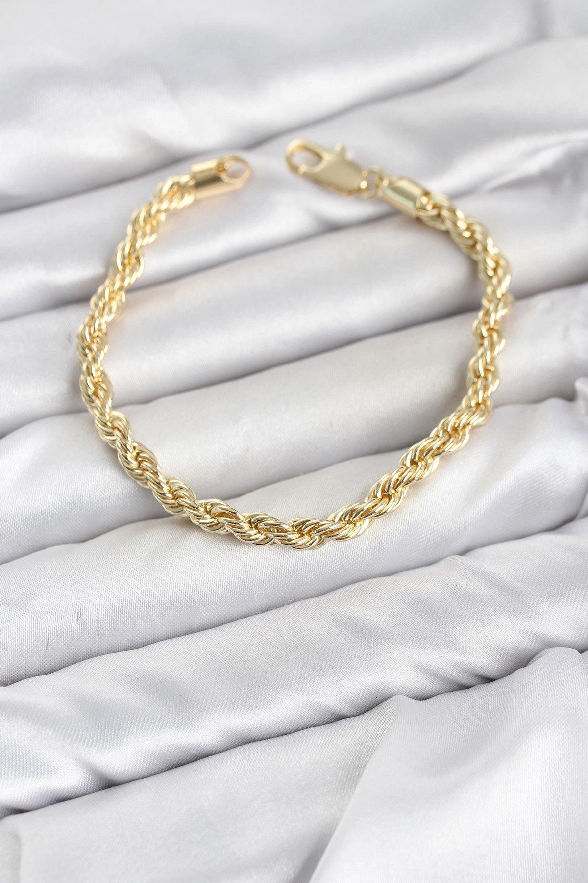 Mey İthalat® CM Burgu Model Gold Renk Pirinç Kadın Bileklik