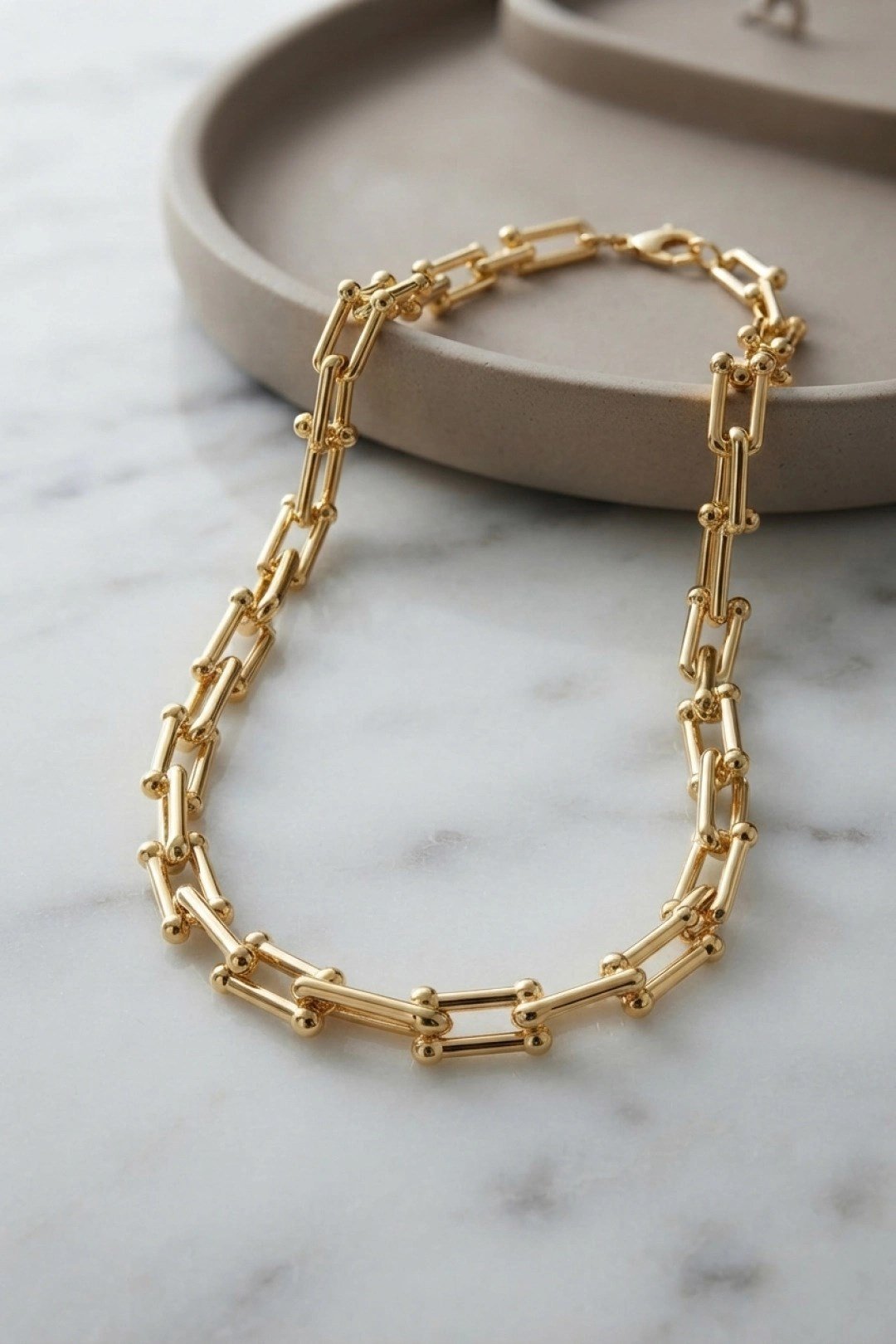 Mey İthalat® Gold Renk Pirinç Tifani Model Kadın Kolye